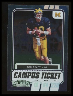 Tom Brady 2021 Panini Contenders Draft #8 Campus Ticket Michigan Wolverines