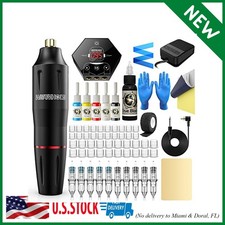 PROFESSIONAL Mast Tour Wireless Tattoo Machine Kit Rotary Pen Cartridges Needles