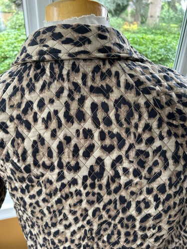 anthropologie LET ME BE Leopard Quilted Jacket Size Medium - Picture 9 of 12