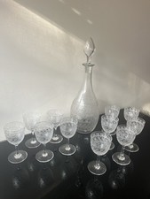 Carafe and 11 white wine glasses in Baccarat crystal Rohan model
