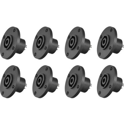 8 Pack SpeakOn Panel Mount Socket 4 Pole Audio Speaker Jack Twist Lock