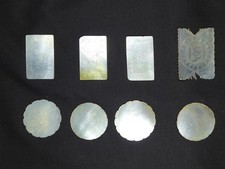 8 x Old Chinese Mother of Pearl Gaming Tokens