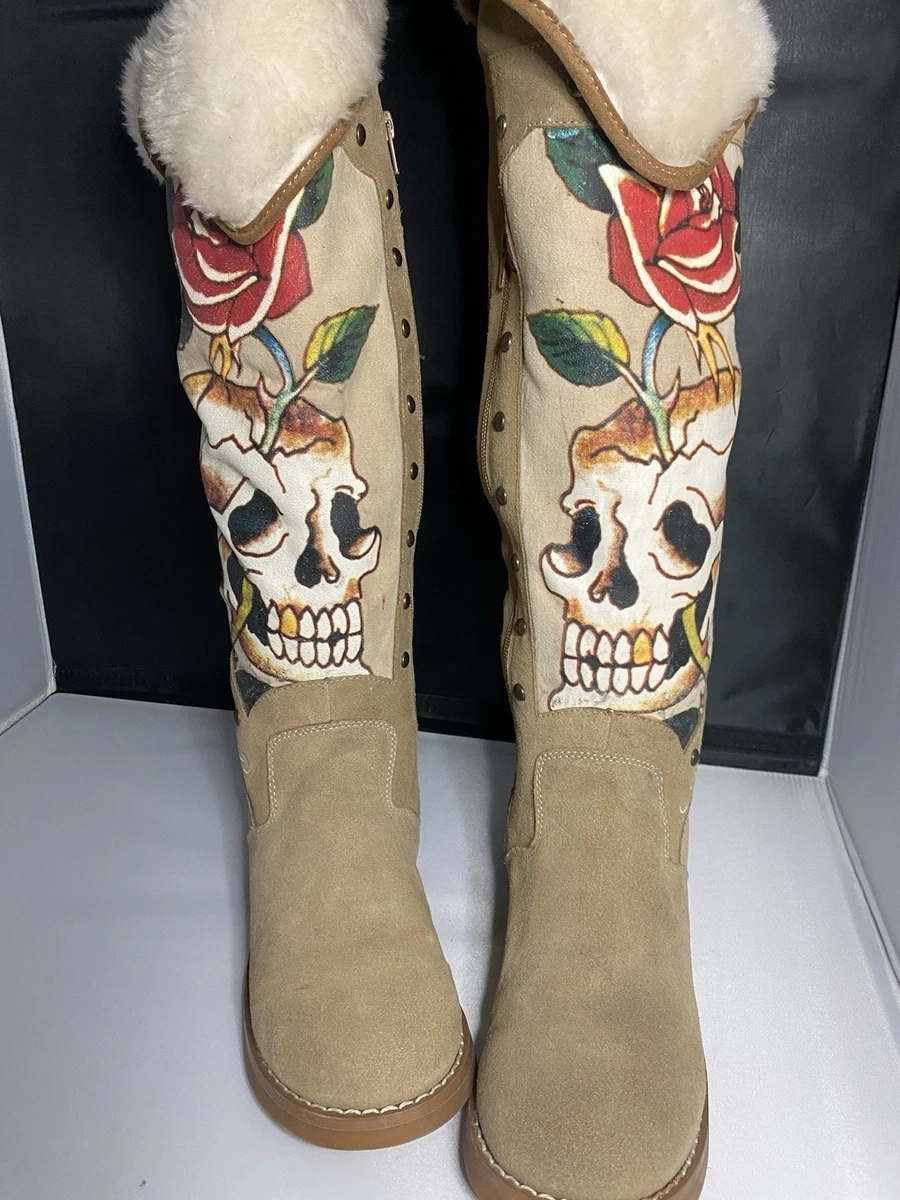 Ed Hardy Suede Knee High Boots for Women for sale | eBay