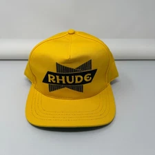 Rhude Badlands Trucker Snapback Hat Mustard Yellow Cap