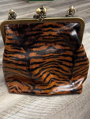 Patricia Nash Novella Frame Bag Tiger Print Kiss-Lock Crossbody