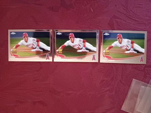 2013 Mike Trout Rookie Cup Sliding Topps Chrome Baseball Card #1 Lot Of Three
