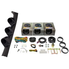 Glowshift Boostoil Presswater Temp Gauges Black Pod Fits 93-97 Honda Del Sol