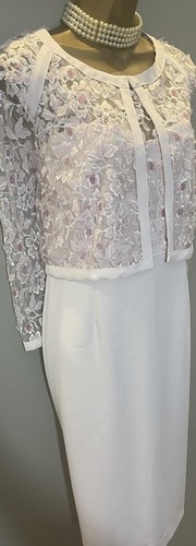 GINA BACCONI PINK MOTHER OF BRIDE OCCASION DRESS JACKET SIZE 16 - Picture 6 of 10