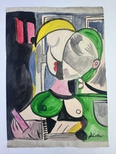 Pablo Picasso COA Art Painting Original Drawing Vintage Paper Signed