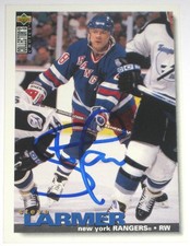 STEVE LARMER SIGNED UPPER DECK NEW YORK RANGERS CARD AUTOGRAPH AUTO!!