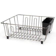 Mainstays Small Dish Drainer Rack - Chrome/Black