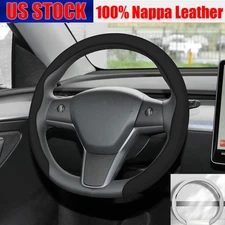 Real Nappa Leather Steering Wheel Cover For Chery Omoda C5 O5 15''/38cm Non-Slip