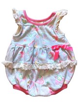 Vintage Healthtex Baby Girl Romper 6-9M Pink light blue hearts Print
