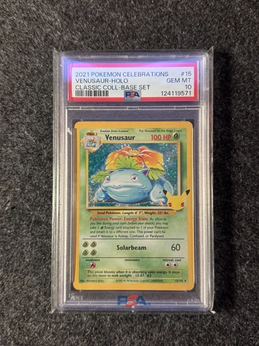 PSA 10 GEM MINT 💎 Venusaur Holo Base Set🍃- Celebrations: Classic Collection 15