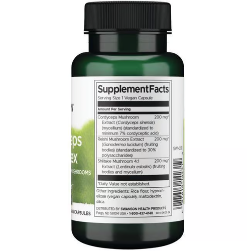 Cordyceps-Komplex mit Reishi & Shiitake-Pilzen 60 Kapseln Swanson Health Pro - Bild 2 von 2