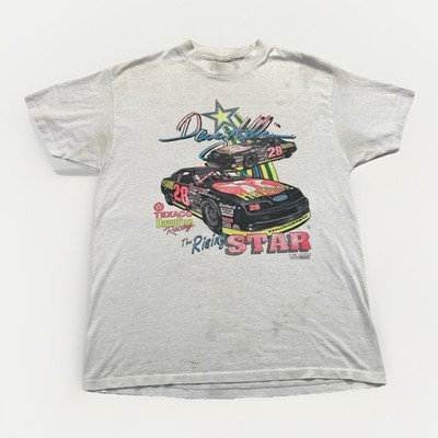 Vintage Davey Allison Shirt Mens XL White Distressed 90s Nascar Texaco
