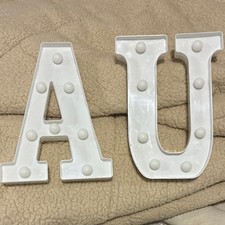 Light-Up White Yellow Marquee Wall Letters A U Numbers  Letters Theme