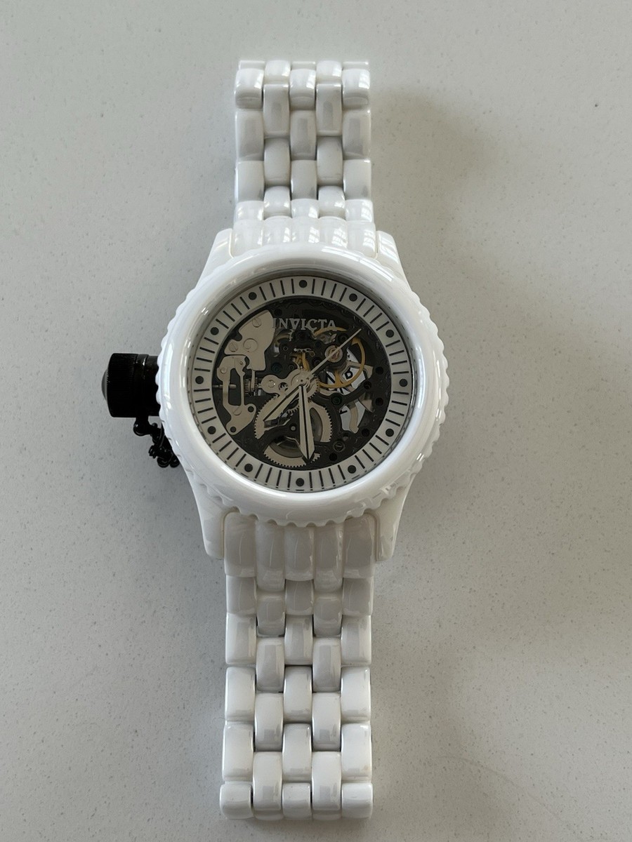 Invicta 1900 Russian Diver Mechanical Skeleton White Ceramic  display picture 2