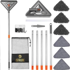 85" Wall Mop Cleaner with Long Handle and Stainless Steel Hook - 180° Rotatin...