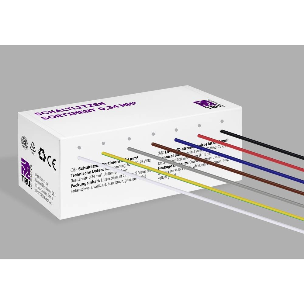 Fil de câblage TRU COMPONENTS 0.34 mm² certifié TC-12112356 pour l'électronique de précision