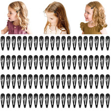 80 Pack 2 Inch Snap Hair Clips Hair Barrettes Black Snap Barrettes for Girls Kid