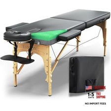 Premium Foam Massage Table Portable Foldable Massage Black With Carrying Case