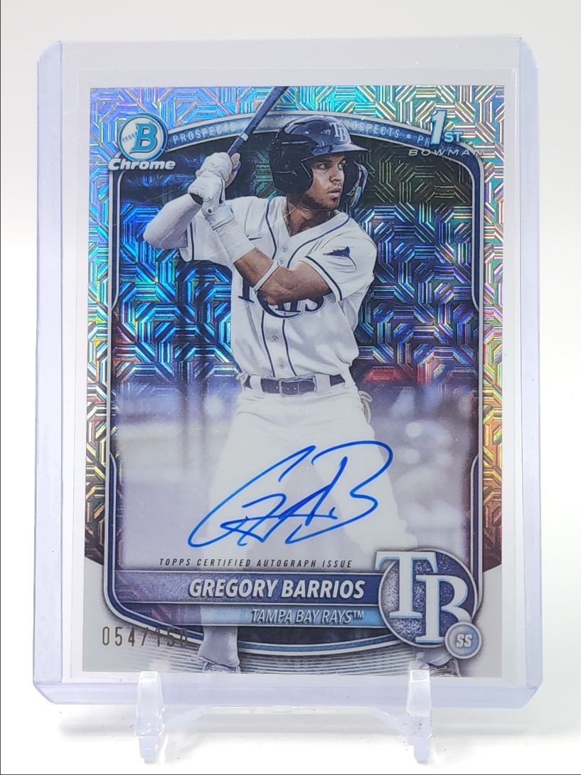 GREGORY BARRIOS 2025 BOWMAN CHROME 1ST AUTOGRAPH HTA CHOICE AUTO /150 Q2620