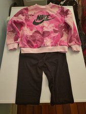 Nike Air Kids 2-piece Sweat Set - Black Pants with Multicolored Top - Size 6X