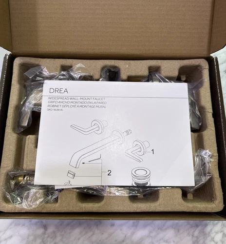 Signature Hardware SHWSCDR207ZBN Drea 1.2 GPM Wall Mounted Bathroom Faucet BN - Picture 8 of 11