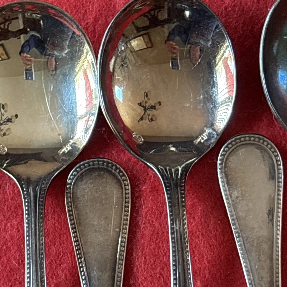 Gran Lote Sambonet Italia Cucharas Redondas Sopa Plateado Servicio Marcado 12 Pesadas Foto 3 de 4