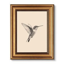 Vintage Gold Framed Wall Art, Sketch Birds Canvas Painting, Cute but Exquisit...