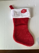 Holiday Time Red  White 16  Christmas Stocking Faux Fur NEW WITH TAG