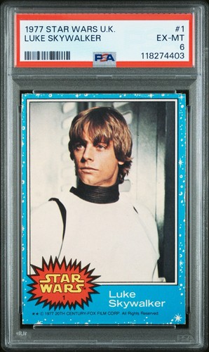 1977 Topps Star Wars #1 Luke Skywalker — PSA 6