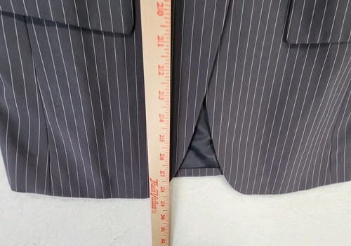 Banana Republic Sculptured Suit Blazer Dark Gray Stripe Button Women's Size 6 - Picture 4 of 9