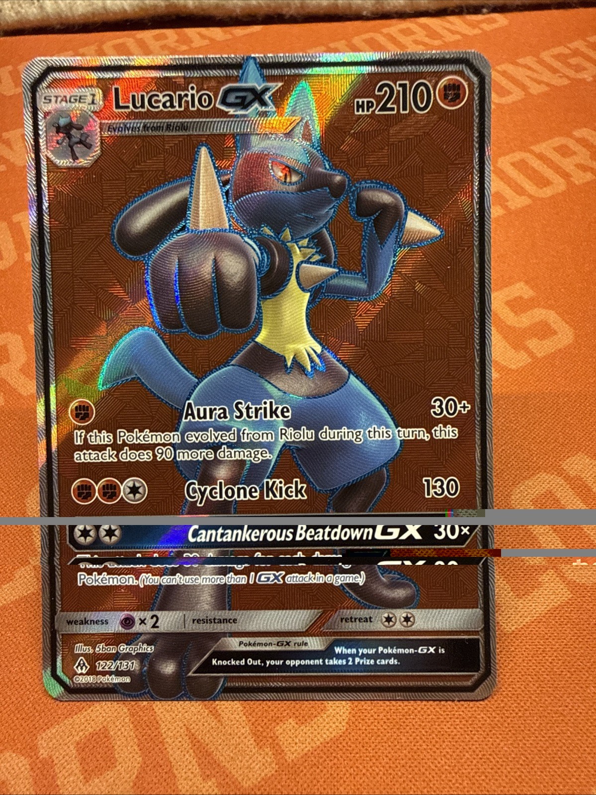 Lucario GX (Full Art) 122/131 Sm-Forbidden Light Holo
