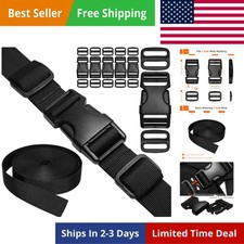 Buckles and Straps Combo Set 1": 6 Yards Nylon Webbing 1 Inch Wide, 6 Pack He...