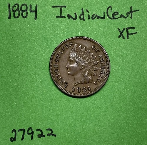 1884 Indian Head Cent / Penny  1c Xf Extra Fine