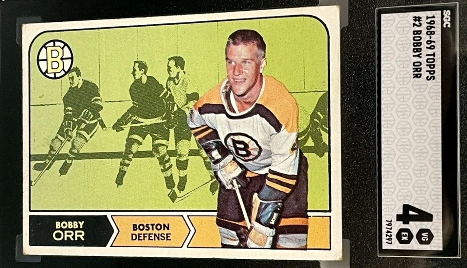 1968-69 Topps 曲棍球全套 🔥 clean Sharp EX-NMBobby Orr (SGC 4) ++ — 第 4/4 张图片