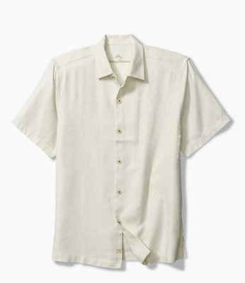 Tommy Bahama Maui Border Silk Camp Shirt. LG Size. New With Tags