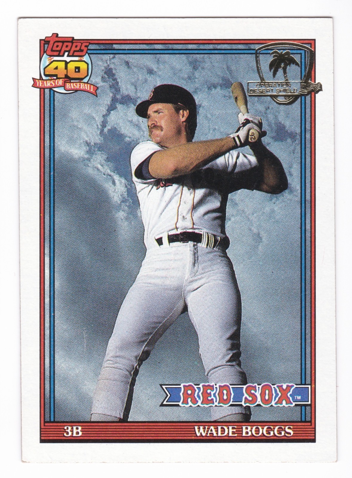 1991 Topps Wade Boggs #450 Operation Desert Shield Parallel SP Red Sox HOF