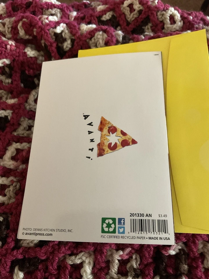 Avanti Funny Anniversary Couple w Pizza ANOTHER SLICE OF HEAVEN Card W Envelope - Image 4 of 4