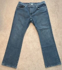 Eddie Bauer 40x36 (MEASURES 38x35) Bootcut Faded Denim Blue Jeans