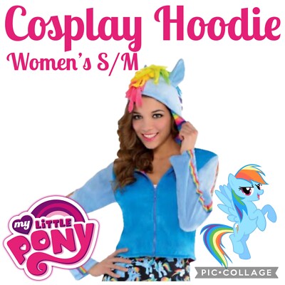  My Little Pony Rainbow Dash Women s Cosplay Zip Up Hoodie Size S/M 
