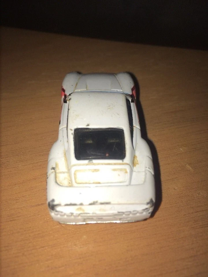 1987 Mattel Hot Wheels Porsche White 2 Hi Bank Racing - Imagem 4 de 4