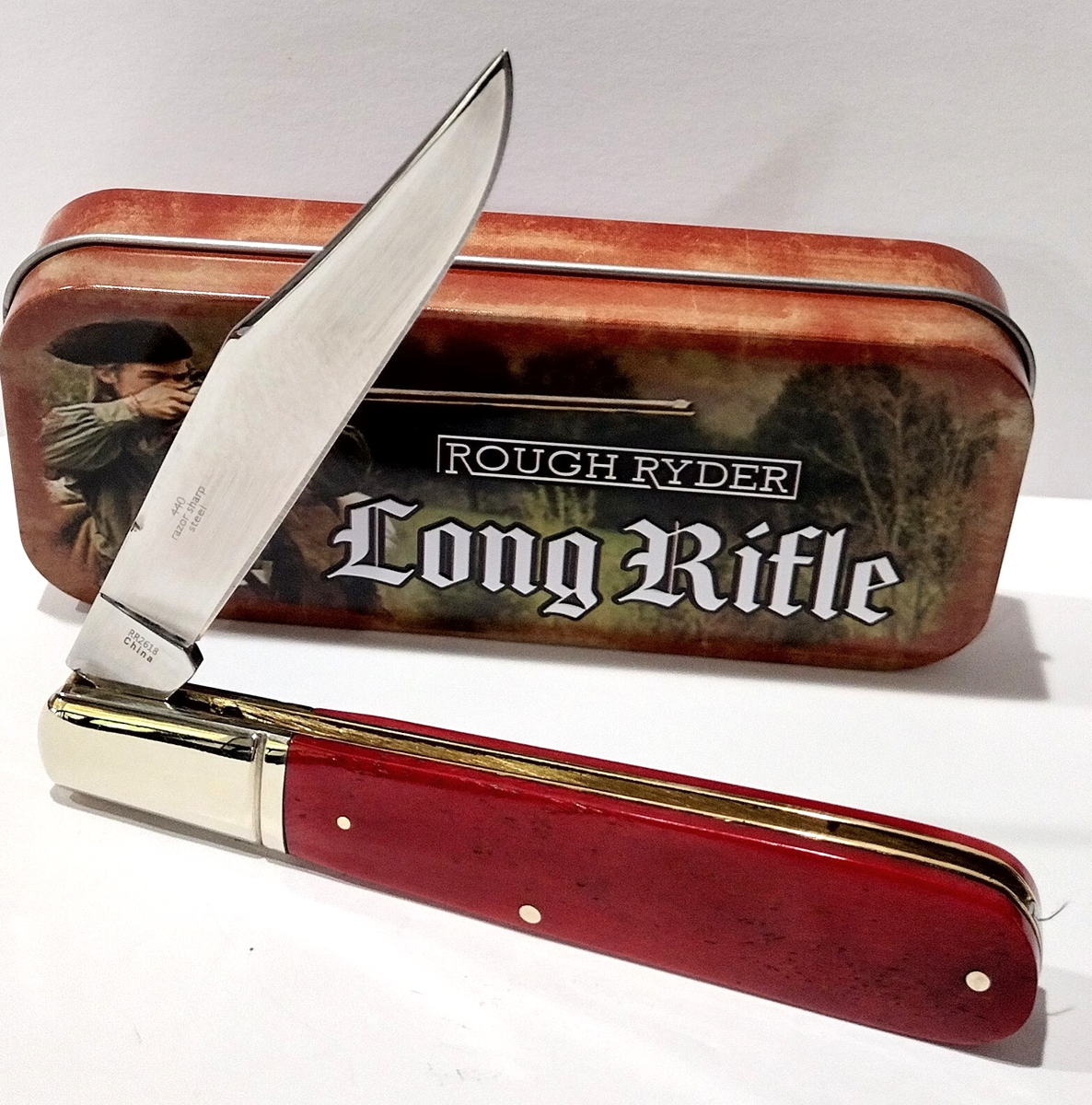 Rough Ryder Red Bone Handle Granddad Barlow Camping Folding Pocket