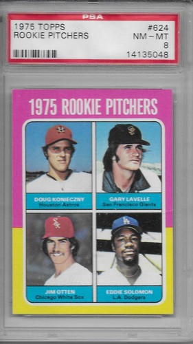 1975 TOPPS BASEBALL RC Konieczny/Lavelle/Otten/Solomon #624 PSA 8 NM-MT - Picture 1 of 2