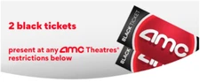 2x AMC Movies Black Ticket - No Expiration! Fast Digital Delivery!