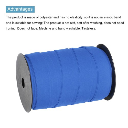 1 Inch Double Fold Bias Tape Continuous Bulk Bias Tape Dark Blue 55 Yards - Picture 3 of 6