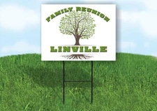 LINVILLE FAMILY REUNION GR TREE 18 in x24 in Yard Sign Road Sign with Stand