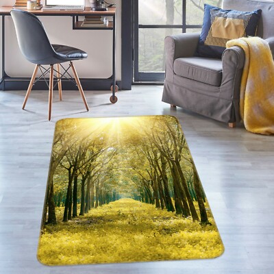 3D Autumn Forest Sunlight NAO5404 Game Rug Mat Elegant Photo Carpet Mat Fay